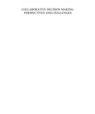 خرید و دانلود نسخه کامل کتاب Collaborative Decision Making: Perspectives and Challenges
