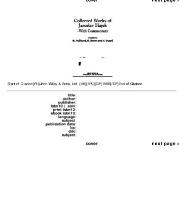 خرید و دانلود نسخه کامل کتاب Collected works of Jaroslav Hajek, with commentary