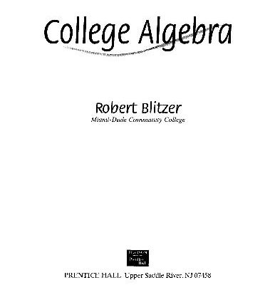 خرید و دانلود نسخه کامل کتاب College Algebra