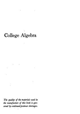 خرید و دانلود نسخه کامل کتاب College algebra
