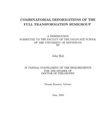 خرید و دانلود نسخه کامل کتاب Combinatorial deformations of the full transformation semigroup