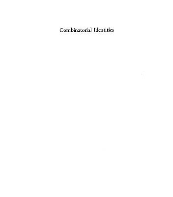 خرید و دانلود نسخه کامل کتاب Combinatorial Identities