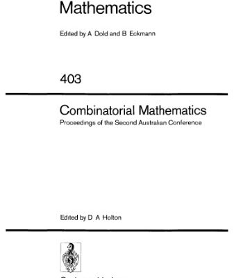 خرید و دانلود نسخه کامل کتاب Combinatorial mathematics; proceedings of the second Australian conference