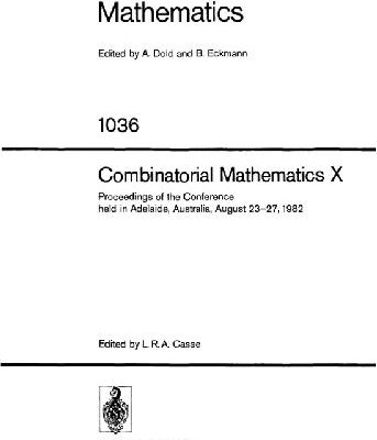 خرید و دانلود نسخه کامل کتاب Combinatorial Mathematics X
