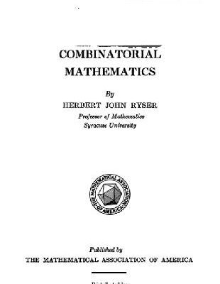 خرید و دانلود نسخه کامل کتاب Combinatorial mathematics