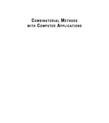 خرید و دانلود نسخه کامل کتاب Combinatorial Methods with Computer Applications