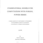 خرید و دانلود نسخه کامل کتاب Combinatorial models for computations with formal power series