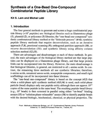 خرید و دانلود نسخه کامل کتاب Combinatorial Peptide Library Protocols