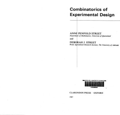 خرید و دانلود نسخه کامل کتاب Combinatorics of Experimental Design (Oxford science publications)