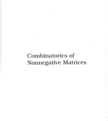 خرید و دانلود نسخه کامل کتاب Combinatorics of nonnegative matrices