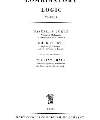 خرید و دانلود نسخه کامل کتاب Combinatory Logic, Volume I