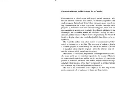 خرید و دانلود نسخه کامل کتاب Communicating and Mobile Systems. the Pi-Calculus