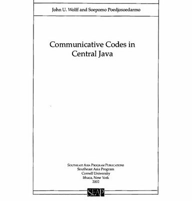 خرید و دانلود نسخه کامل کتاب Communicative codes in Central Java
