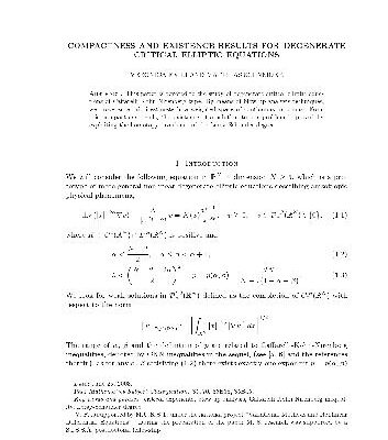 خرید و دانلود نسخه کامل کتاب Compactness and existence results for degenerate critical elliptic equations
