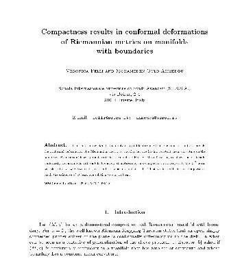 خرید و دانلود نسخه کامل کتاب Compactness results in conformal deformations of Riemannian metrics on manifolds with boundaries