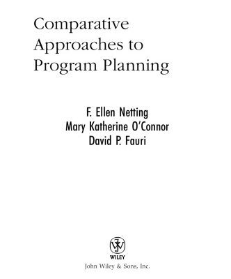 خرید و دانلود نسخه کامل کتاب Comparative Approaches to Program Planning