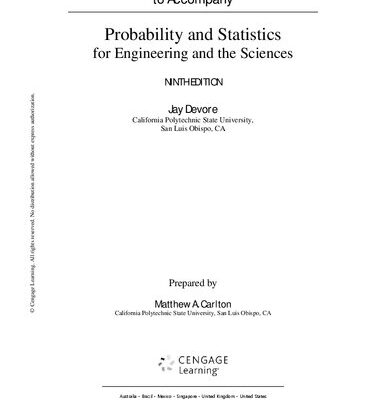 خرید و دانلود نسخه کامل کتاب Complete Solutions Manual to Accompany Probability and Statistics for Engineering and the Sciences by Jay Devore