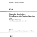 خرید و دانلود نسخه کامل کتاب Complex Analysis – Fifth Romanian-Finnish Seminar, Part 2