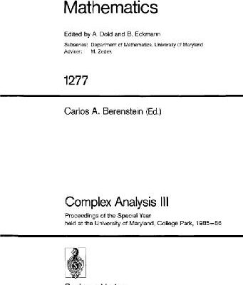 خرید و دانلود نسخه کامل کتاب Complex Analysis III