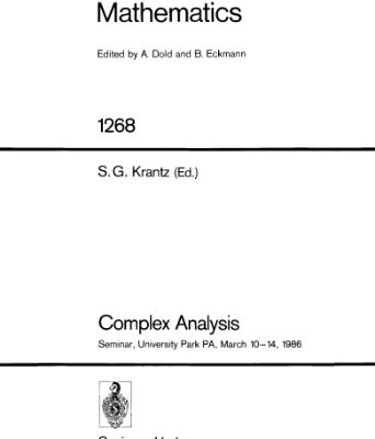 خرید و دانلود نسخه کامل کتاب Complex Analysis: Seminar, University Park PA, March 10–14, 1986