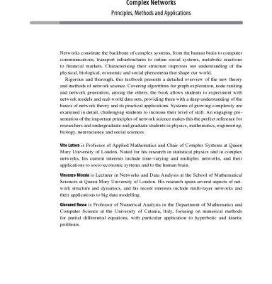 خرید و دانلود نسخه کامل کتاب Complex Networks: Principles, Methods and Applications