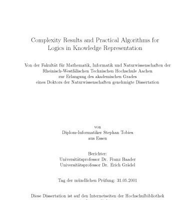 خرید و دانلود نسخه کامل کتاب Complexity Results and Practical Algorithms for Logics in Knowledge Representation [PhD Thesis]