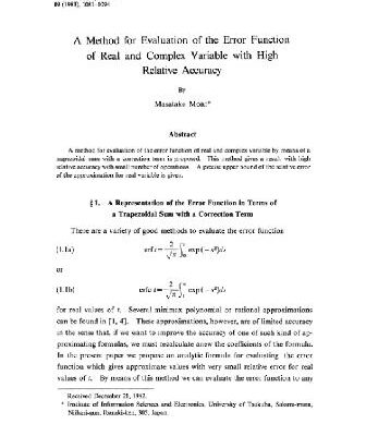 خرید و دانلود نسخه کامل کتاب Computation of error function with high relative accuracy