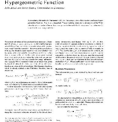 خرید و دانلود نسخه کامل کتاب Computation of Hypergeometric 1F1