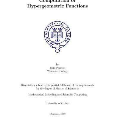 خرید و دانلود نسخه کامل کتاب Computation of Hypergeometric Functions