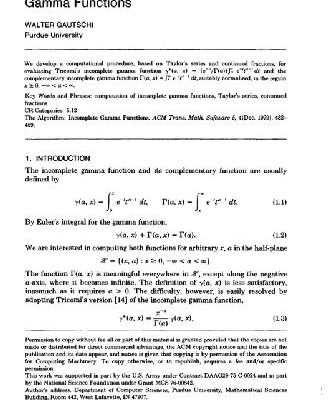 خرید و دانلود نسخه کامل کتاب Computation of incomplete Gamma function