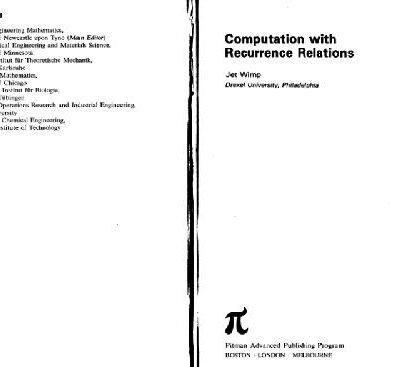 خرید و دانلود نسخه کامل کتاب Computation with recurrence relations