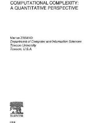 خرید و دانلود نسخه کامل کتاب Computational Complexity: A Quantitative Perspective