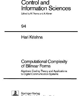 خرید و دانلود نسخه کامل کتاب Computational complexity of bilinear forms