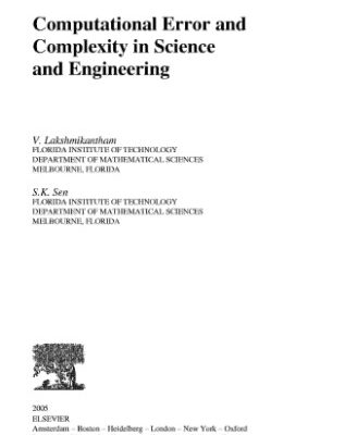 خرید و دانلود نسخه کامل کتاب Computational Error and Complexity in Science and Engineering