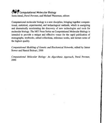 خرید و دانلود نسخه کامل کتاب Computational Molecular Biology An Algorithmic Approach