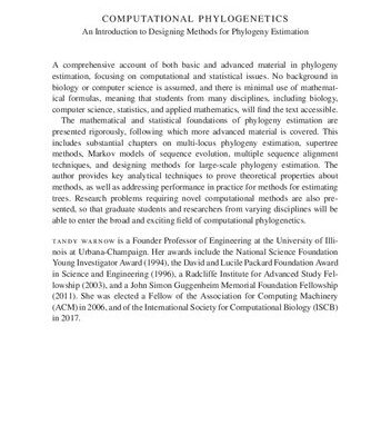 خرید و دانلود نسخه کامل کتاب Computational Phylogenetics: An Introduction to Designing Methods for Phylogeny Estimation