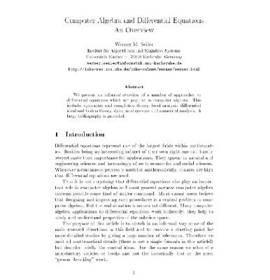 خرید و دانلود نسخه کامل کتاب Computer algebra and differential equations: an overview
