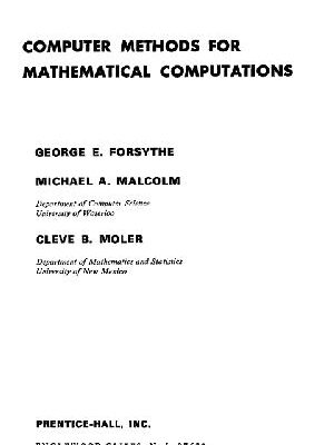 خرید و دانلود نسخه کامل کتاب Computer methods for mathematical computations