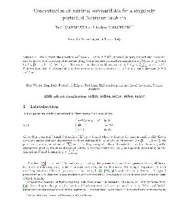 خرید و دانلود نسخه کامل کتاب Concentration on minimal submanifolds for a singularly perturbed neumann problem