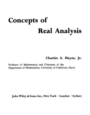 خرید و دانلود نسخه کامل کتاب Concepts of real analysis