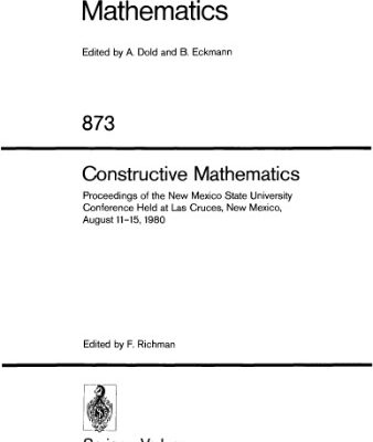 خرید و دانلود نسخه کامل کتاب Constructive Mathematics. Proc. conf. New Mexico, 1980