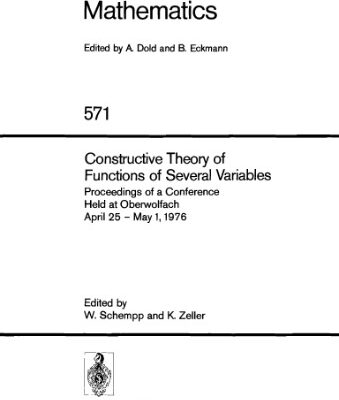 خرید و دانلود نسخه کامل کتاب Constructive Theory of Functions of Several Variables: Proceedings of a Conference Held at Oberwolfach April 25 – May 1, 1976