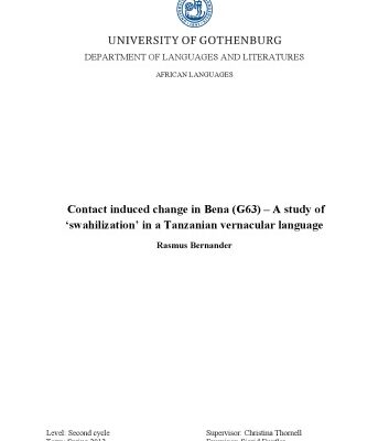 خرید و دانلود نسخه کامل کتاب Contact induced change in Bena (G63) – A study of ‘swahilization’ in a Tanzanian vernacular language