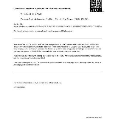 خرید و دانلود نسخه کامل کتاب Continued fraction expansions for arbitrary power series