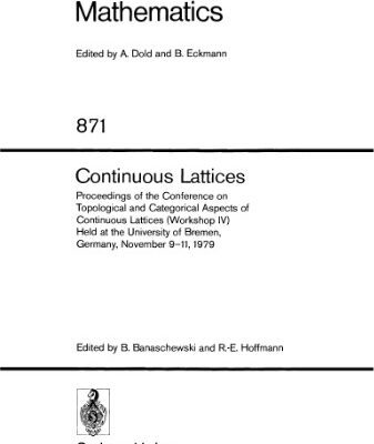 خرید و دانلود نسخه کامل کتاب Continuous Lattices: Proceedings