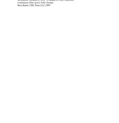 خرید و دانلود نسخه کامل کتاب Continuous-Time Active Filter Design