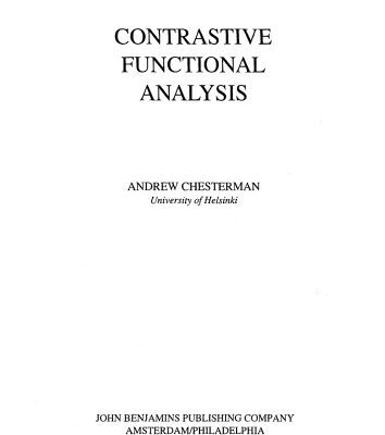 خرید و دانلود نسخه کامل کتاب Contrastive Functional Analysis