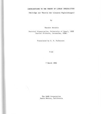 خرید و دانلود نسخه کامل کتاب Contributions to the theory of linear inequalities