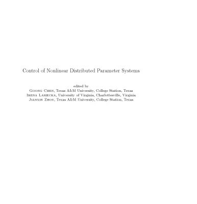 خرید و دانلود نسخه کامل کتاب Control of Nonlinear Distributed Parameter Systems