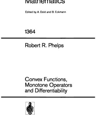 خرید و دانلود نسخه کامل کتاب Convex Functions, Monotone Operators and Differentiability